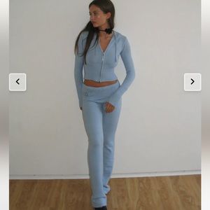 NWT Frankie’s Bikinis Low Rise Cloud Knit Pants in Heather Gray